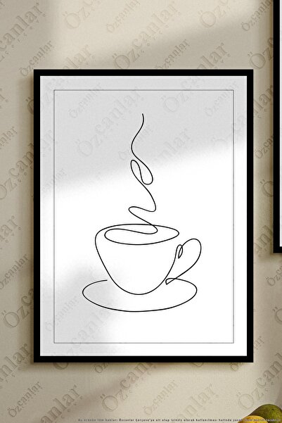 ÖZCANLAR ÇERÇEVE Coffee Time Çerçevesiz Çerçeve Görünümlü 2 Parça Mdf Duvar Tablo Seti Mutfak Temalı Tablo Set