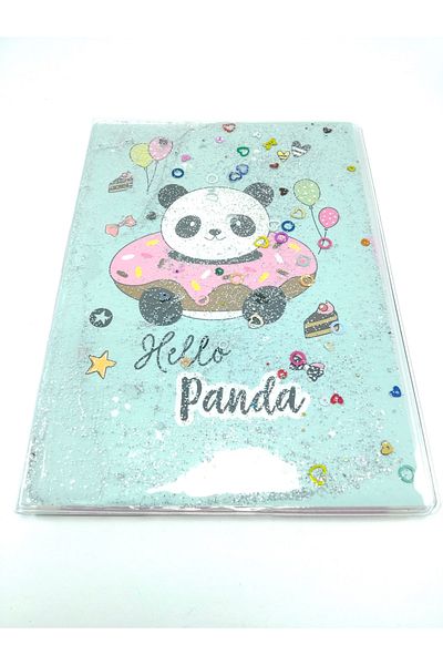 Ennea Art دفتر هدايا مقاس A5 شفاف لامع وماء Hello Panda تحت عنوان هدية للمبتدئين في المدرسة