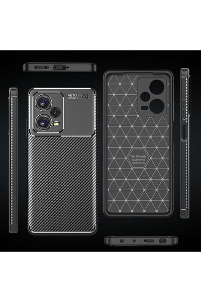 Fibaks جراب Redmi Note 12 Pro 5G من ألياف الكربون مع غطاء حماية للكاميرا ملون