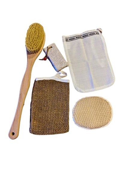 Gülers Collection %100 Doğal Keten Banyo Lif, Tampiko Otu Vücut Fırçası, Yüz ...