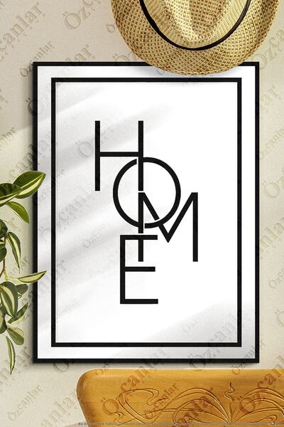 ÖZCANLAR ÇERÇEVE Home Temalı Çerçevesiz Çerçeve Görünümlü 1 Parça Mdf Duvar Tablo Tekli Mdf Tablo Set