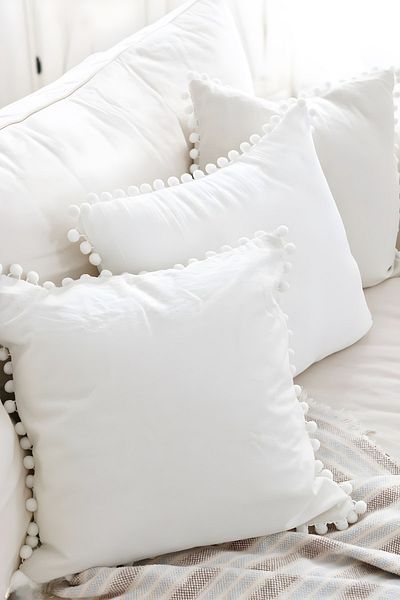 METİNEV Three Pieces of Dirty Cushion Cover with White Pompom