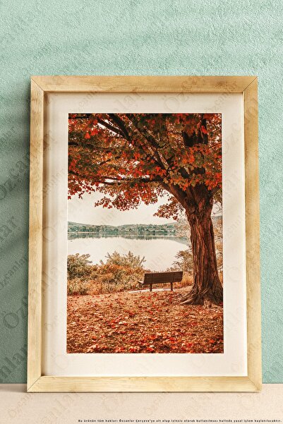 ÖZCANLAR ÇERÇEVE Ahşap Çerçeveli Sonbahar Kış Temalı Tablo Ahşap Çerçeve Ham Ahşap Çerçeve 30x40 50x70 Dekoratif