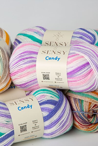 SENSY Premium Candy Χειροποίητο νήμα πλεξίματος μωρό Παιδικό πουλόβερ νήμα Ζακέτα γιλέκο μαντίλι κουβέρτα νήμα