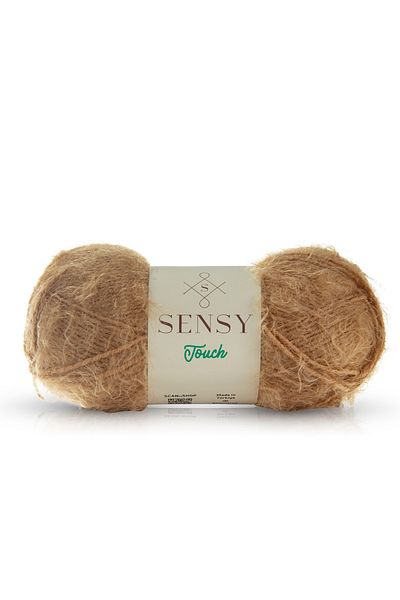 SENSY Touch Hand Knitting Yarn Blouse Cardigan Sweater Yarn Fur Look Yarn Scarf Beanie Plush Toy Yarn Beige