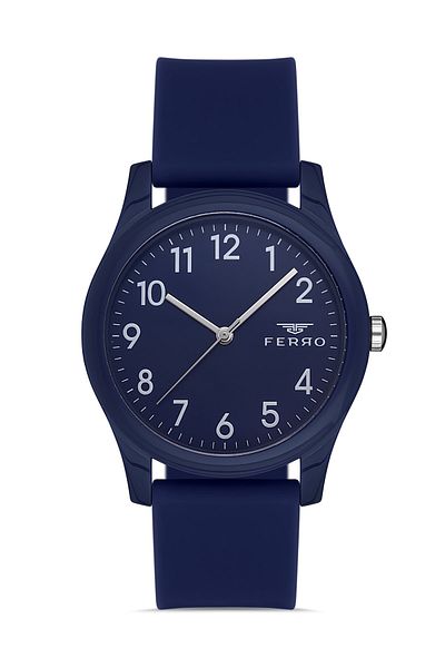 FERRO Navy Blue Silicone Cord Men's Wristwatch F11342d-h