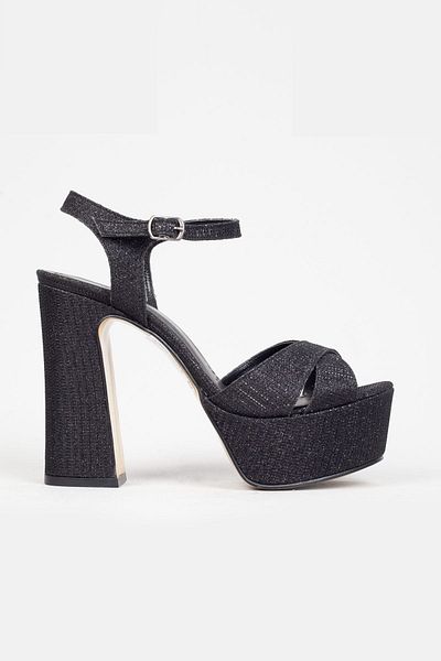 Adım Adım Black Platform Heeled Evening Dress Shoes