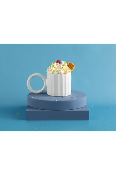 English Home Angled New Bone China Kupa 260 Ml Beyaz
