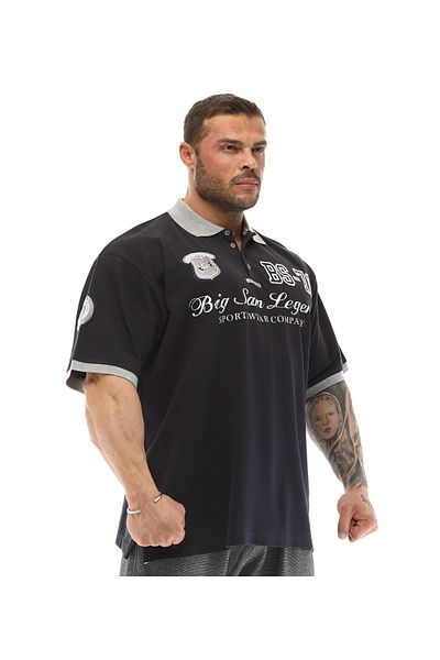 Big Sam Men's Navy Blue Polo Collar T-Shirt 2832