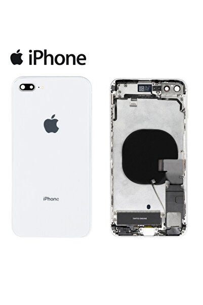 Genos Iphone 8 Plus Uyumlu Dolu Kasa Beyaz Renk Şarj Soketi+on Off Flex+ses Flex Üstünde