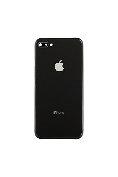 Genos Iphone 8 Plus Uyumlu Arka Cam Kapak Siyah Renk Kamera Camlı