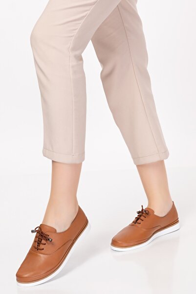 INNTRO Fendy Genuine Leather Tan Anatomical Women's Shoes