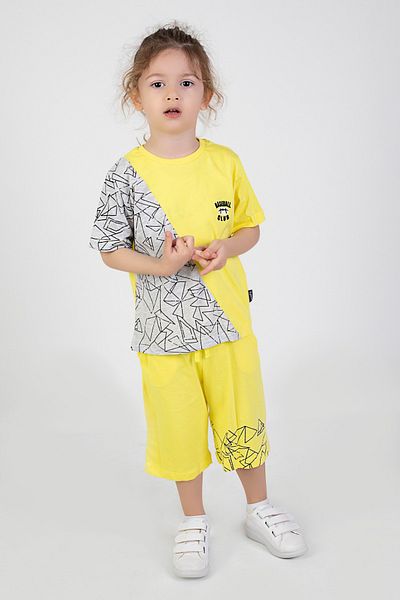 Harika KIDS Boy's Garnished Pattern Short Sleeve Capri Basic Suit Age 2-5