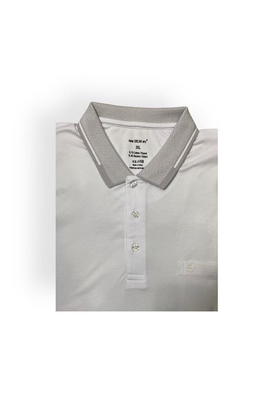 Sadık Collection Ercan Ανδρικό μπλουζάκι με κοντό μανίκι με λαιμόκοψη μεγάλου μεγέθους με λευκή τσέπη 0170