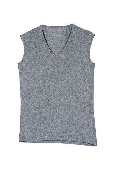 BSM Men's Modal Cotton Gray Dip-col V-neck Soft Undershirt