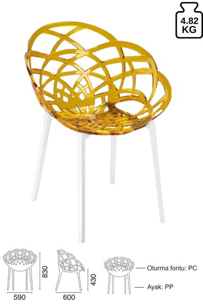 Papatya Flora Sandalye Sandalye Iç Mekan Yeşil Mutfak Sandalye, Salon Sandaly...