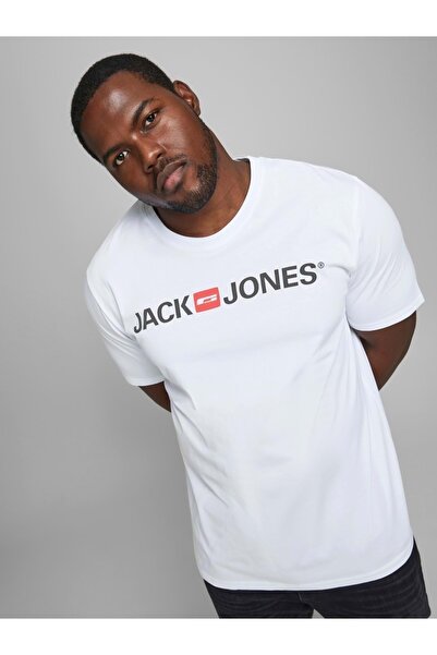 Jack & Jones Μπλουζάκι Jack Jones JJECorp Logo Oversize - Λευκό - 4XL