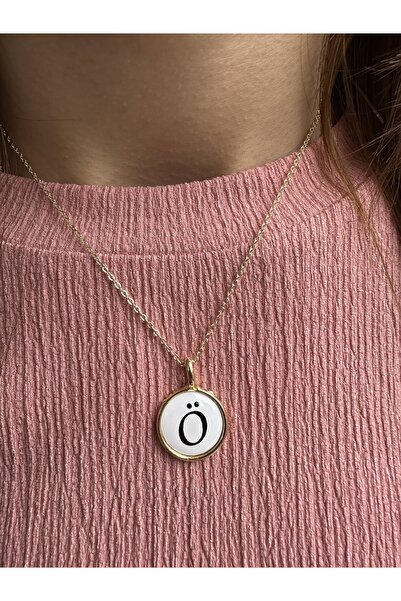 Everglow Jewelry Asansörlü Sedef Ö Harfi Gold Kolye