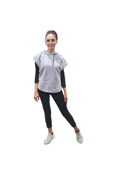 HNS Mrq Bottom Detail Hooded Vest - Lilac - L - St04615-lila-l