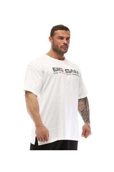 Big Sam White Relaxed Fit Flexible T-Shirt 2711