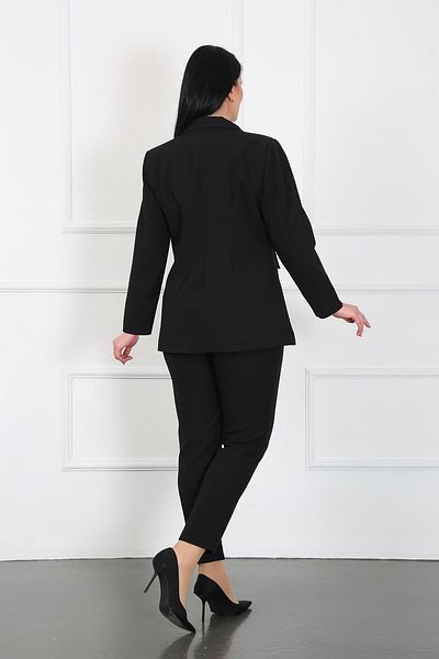 By Alba Collection Дамско черно яке с двоен плат, големи размери