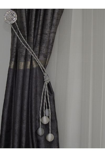 DÖRTTOP Modern Winding 4 Ball Braçol Side Binding Curtain Accessory Rope Double Breasted Hanger Lightgrey&cream