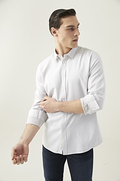 Tween Slim Fit Vizon %100 Pamuk Gömlek
