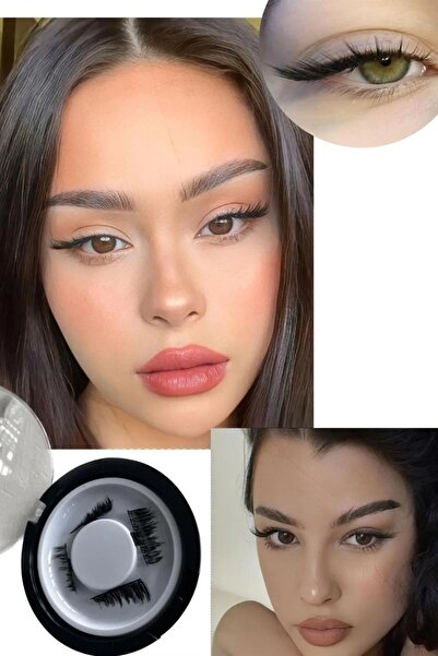 mrcans Manyetik Mıknatıslı Yarım Kirpik Kedi Gözü Kirpik Bakışı Çekik Göz Görünümlü