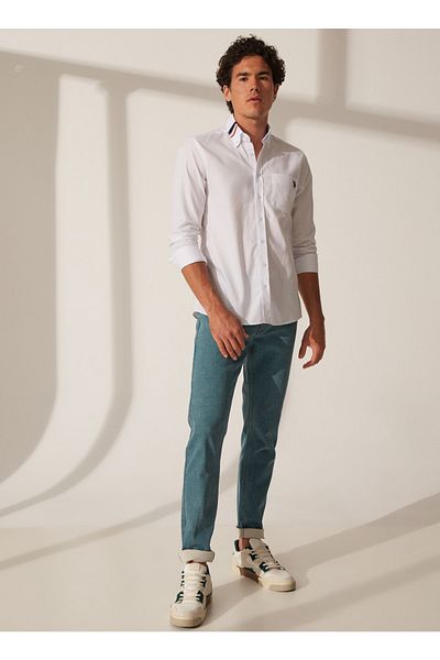 U.S. Polo Assn. Κανονική μέση Κανονικό πόδι Slim Fit Πράσινο ανδρικό τζιν παντελόνι Sanby23y
