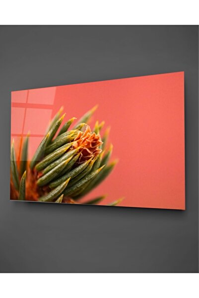 TAULART Tablou orizontal din sticlă cu flori roz