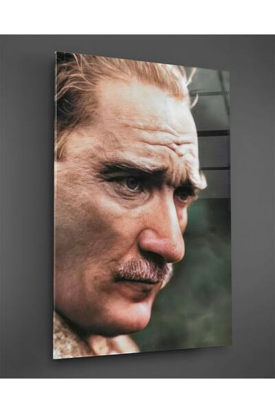 TAULART Πολύχρωμο γυάλινο έργο τέχνης με πορτρέτο του Ατατούρκ