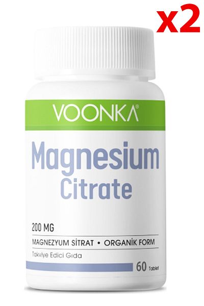 Voonka 200 Mg Magnesium Citrate - 60 Tablets 2 Pack