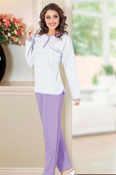 ÇamaşırcımShop 4795 Flower Patterned Mother Pajamas Set