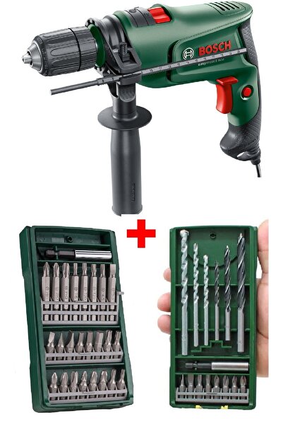 Bosch Darbeli Matkap 600 Watt 13mm + 15 Parça Matkap Ucu Vidalama Ucu + 25 Parça Vidalama Ucu Seti