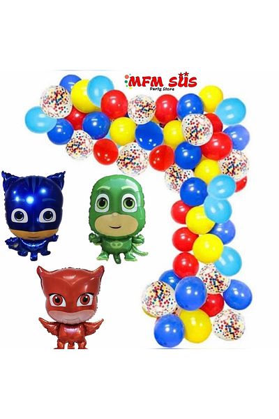 MFM Party Pijamask Foil Chain Balloon Set