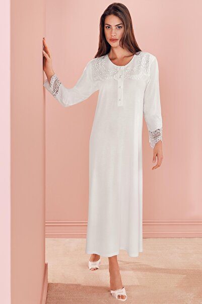 Espuar طقم ثوب نوم طويل ومريح من القطن الممشط 737 للسيدات