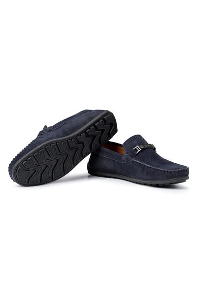 Ducavelli Halb Hakiki Deri Erkek Günlük Ayakkabı, Loafer Ayakkabı, Hafif Ayakkabı, Tokalı Loafer, Süet Loafer