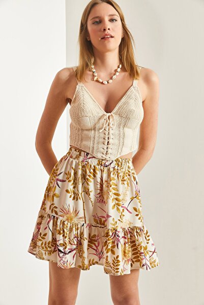 Bianco Lucci Fustă mini din viscoză cu mai multe modele de damă