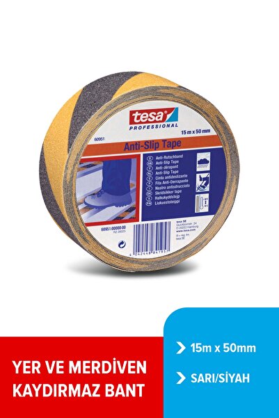 Tesa Kaydırmaz Bant, 15m:50mm, sarı-siyah