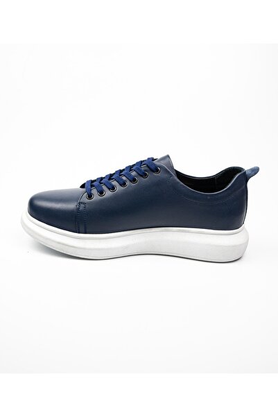 Nobel 1058 Navy Blue Leather Men's Casual Shoes