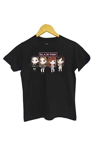 Raf Coll Tricou Tricotat Copii Negru Roz Imprimat Digital