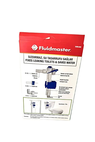 Fluidmaster Vitra, Kale, Serel, Creavit, Bocchi Uyumlu Gömme Rezervuar Doldurma Grubu (3/8", 1/2", 1/2")