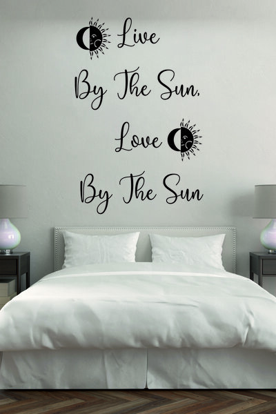 Dekorsiahome Live By The Sun, Love By The Sun Ahşap Duvar Yazısı