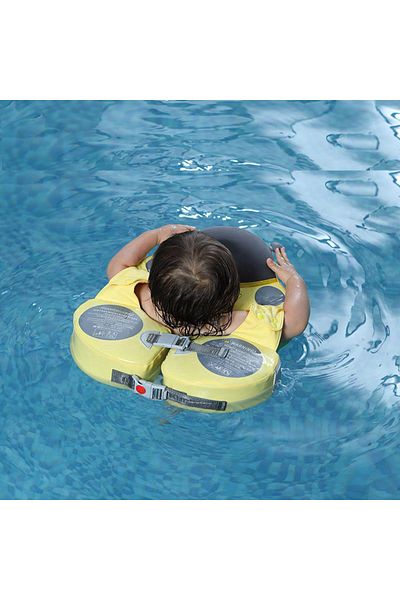 Schulzz Mambobaby Swimming Ring with Canopy Safety Lock for Children Swimsafe Yellow Arm Ring Ring 8-36 Months