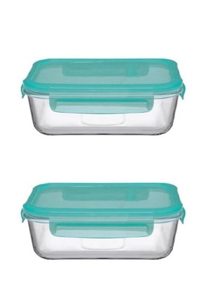 Paşabahçe Glass Double Clamp Vacuum Storage Container Green 640cc530176