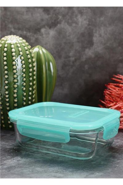 Paşabahçe Glass Double Clamp Vacuum Storage Container Green 640cc530176