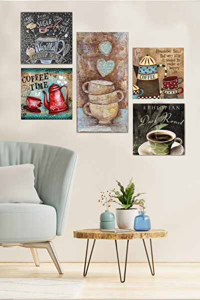 Cadran Collage Style 5 Parçalı MDF Tablo ATF107