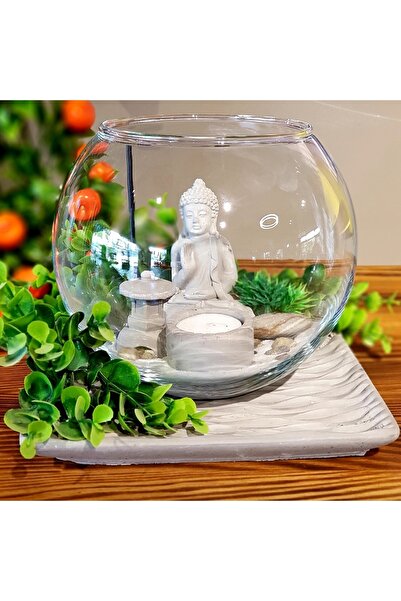Le Atölye Buddha Zen Masa Üstü Fanuslu Bahçe Seti