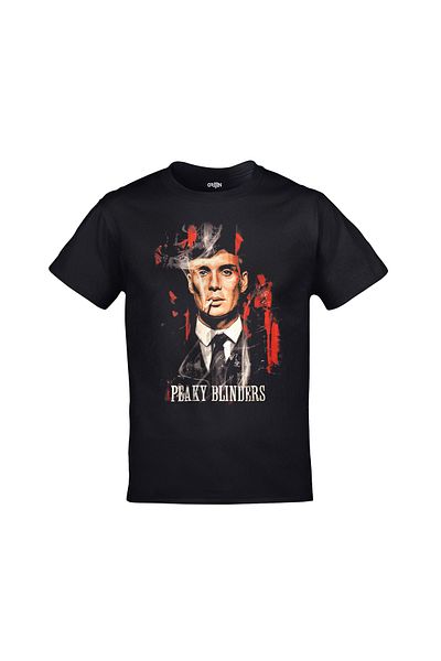 Orijin Tekstil Peaky Blinders Tommy Shelby εμπριμέ Unisex μαύρο μπλουζάκι