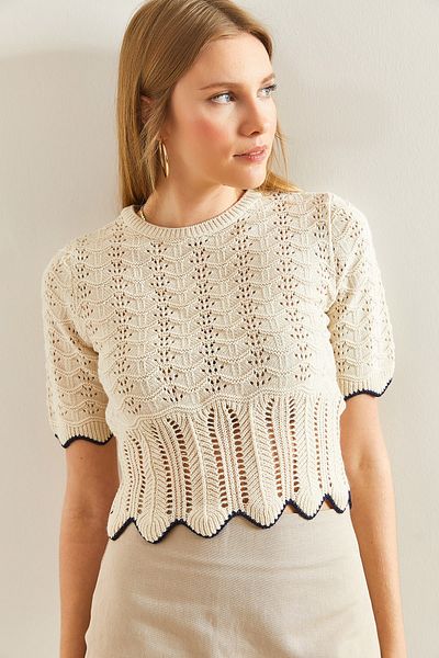 Bianco Lucci Gemusterte Strickbluse für Damen